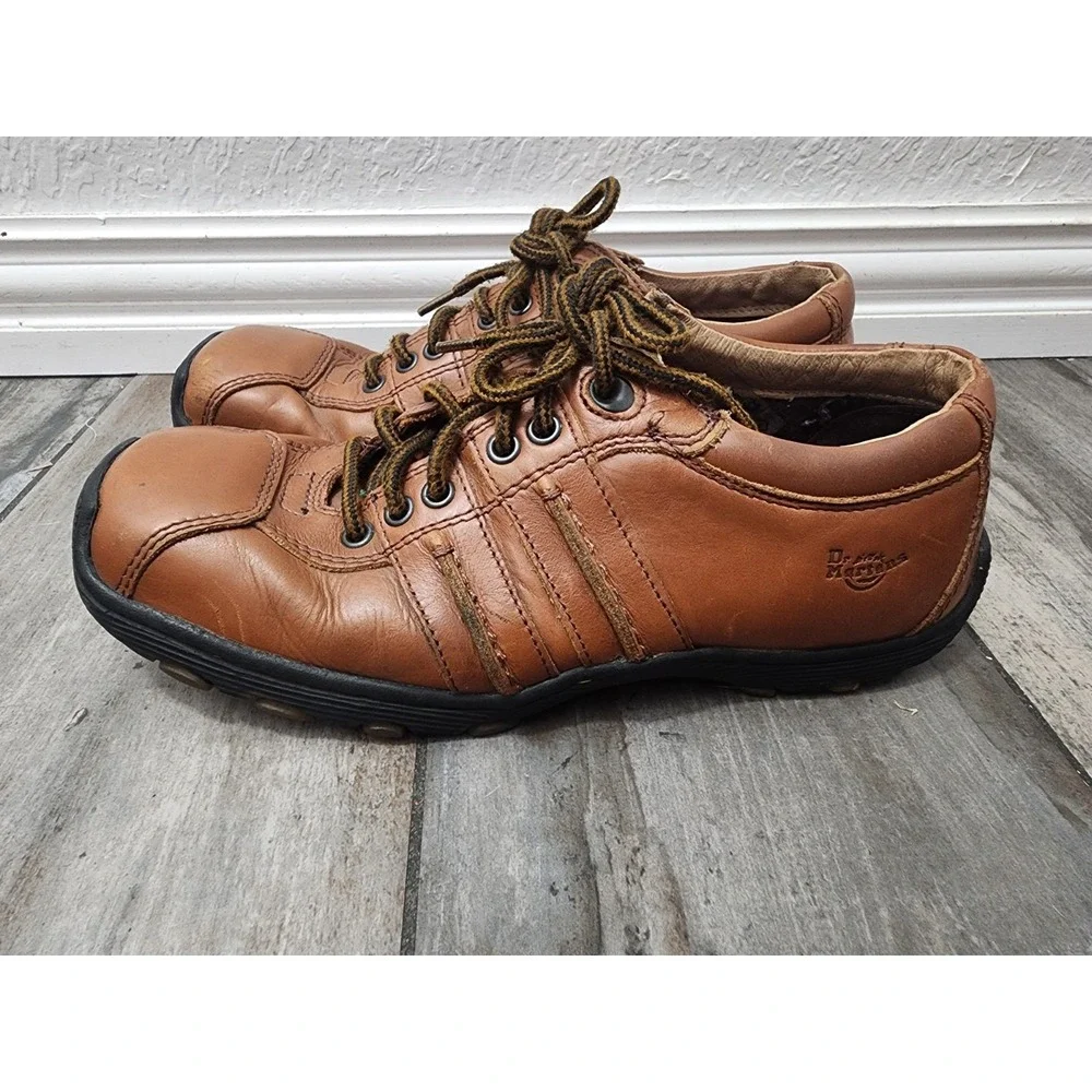 Dr. Martens Shoes Mens 8 Oxford Brown Lace Up Square Toe Comfort Casual Low 8A99
